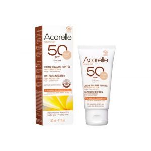 Acorelle Crème solaire teintée SPF 50 BIO teinte claire - 50 ml