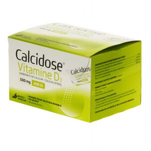Calcidose Vitamine D3 500 Mg/400 Ui (Cholecalciferol Carbonate De Calcium) Poudre Pour Suspension Buvable En Sachets B/60