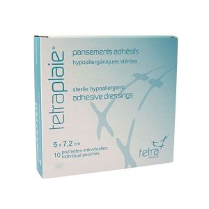 Tetraplaie Pansements Adhesifs Steriles 5*7,2 Cm 10