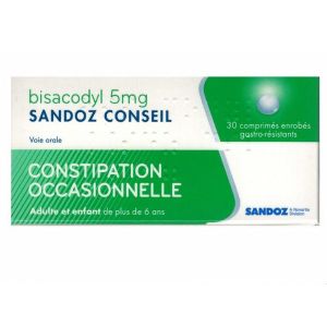Bisacodyl Sandoz Conseil 5 Mg Comprime Enrobe Gastro-Resistant B/30