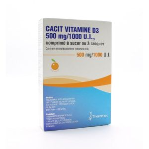 Cacit Vitamine D3 500 Mg/1000 Ui (Calcium Cholecalciferol) Comprimes A Sucer Ou A Croquer B/30