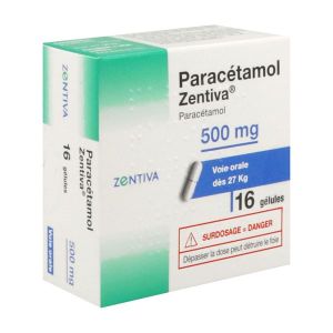 PARACETAMOL ZENTIVA Gélule 500 mg, boîte 16