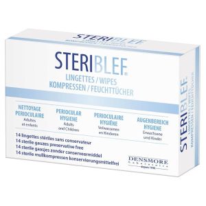 STERIBLEF LINGETTES Lingette imprégnée stérile pour l'hygiène périoculaire, dispositif médical, bt 14