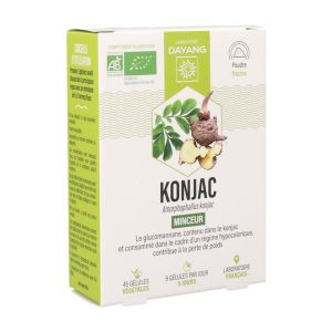 DAYANG PLANTE UNITAIRE BIO KONJAC Gélule, complément alimentaire à base d'extrait concentré de konjac biologique, bt 45
