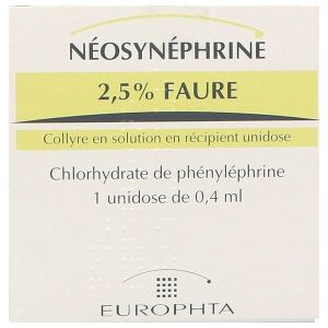 Neosynephrine 2,5 % Faure Collyre En Solution En Recipient Unidose 1 Recipient(S) Unidose(S) Polyethylene Basse Densite (Pebd) De 0,4 Ml
