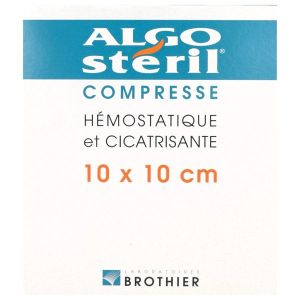 ALGOSTERIL COMPRESSE Pansement d'alginate, hémostatique et cicatrisant, stérile, 10 cm x 10 cm (ref. 25540), bt 16
