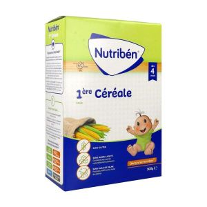 NUTRIBEN 1ERE CEREALE SANS GLUTEN Céréale infantile instantanée pour nourrisson 2ème âge, sans gluten, bt 300 g