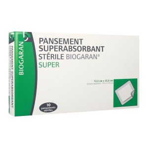 Biogaran Conseil Pansement Super Absorbant Sterile Super 12,5 Cm X 22,5 Cm Boite 10