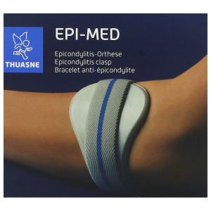 EPI - MED Bracelet, bande coudière antiépicondylite, coloris gris, large, unité