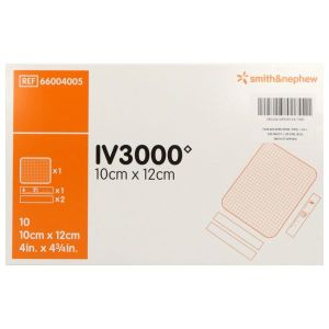 IV3000 1 HAND Pansement film transparent, adhésif, stérile, 10 cm x 12 cm (ref. 4008), bt 10