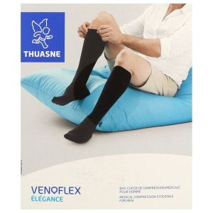 Venoflex Elegance 3 Homme Cotele Antiglisse Noir Long Taille 2 Bas Cuisse 2