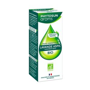 PHYTOSUN AROMS LAVANDE ASPIC HUILE ESSENTIELLE BIO Huile essentielle, complément alimentaire à base de lavande aspic HEBBD, fl 10 ml