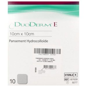 DUODERM E Pansement hydrocolloïde hydroactif, stérile, 10 cm x 10 cm (ref. 187639), bt 10