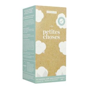 LES PETITES CHOSES TAMPON Tampon périodique à bout arrondi, en coton bio, avec applicateur, normal, bt 16