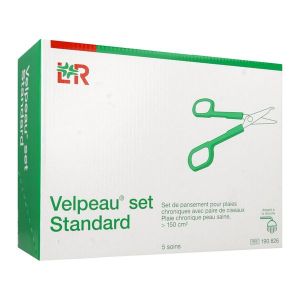 VELPEAU SET STANDARD Set de nettoyage et de recouvrement pour plaie chronique, bt 5