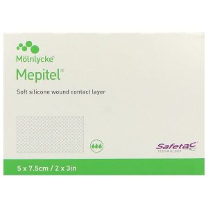MEPITEL Pansement interface siliconé à micro-adhérence sélective, stérile, 5 cm x 7,5 cm, bt 10