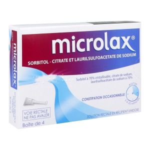 Microlax Sorbitol Citrate Et Laurilsulfoacetate De Sodium Solution Rectale En Recipient Unidose B/4