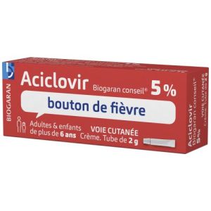 Aciclovir Biogaran Conseil 5 % Creme 1 Tube(S) Aluminium Verni De 2 G
