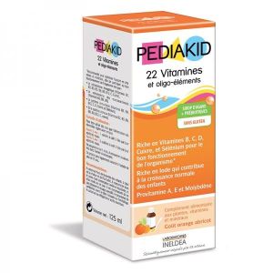 Pediakid Sirop pediakid : 22 Vitamines & Oligo-éléments / abricot orange - 125 ml