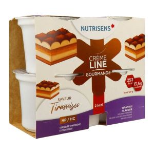 NUTRISENS CREMELINE GOURMANDE HP HC 2 KCAL Denrée alimentaire destinée à des fins médicales spéciales, saveur tiramisu, 125 g x 4