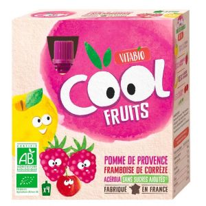 Vitabio Gourde Cool Fruits Pomme Framboise BIO - 4 x 90 g