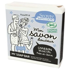 Secrets de provence Savon charbon végétal BIO parfum Cedrat - emballage papier 100 g