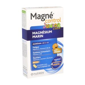 MAGNE CONTROL JUNIOR Comprimé à croquer, complément alimentaire riche en magnésium marin et vitamines, bt 30