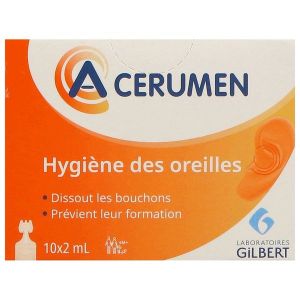 A CERUMEN HYGIENE DES OREILLES Solution auriculaire pour l'hygiène des oreilles, unidose, bt 10