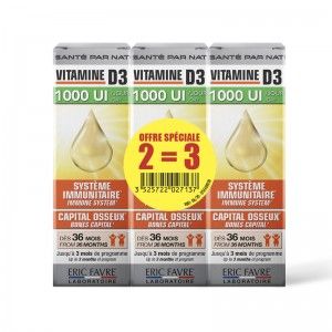 Eric Favre - Vitamine D3 - 3 compte-goutte de 20 ml