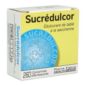 SUCREDULCOR Comprimé effervescent, édulcorant de table à la saccharine, bt 260 soit environ 23,4 g