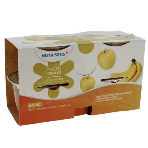 NUTRISENS PROTIFRUITS HP HC Denrée alimentaire destinée à des fins médicales spéciales, pomme banane, 4 x 125 g