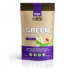 STC Nutrition - Green Protein Smoothie Pomme-pêche - doypack 500 g + cuillère doseuse