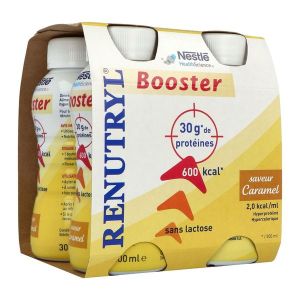CLINUTREN RENUTRYL BOOSTER Denrée alimentaire destinée à des fins médicales spéciales, saveur caramel, 300 ml x 4