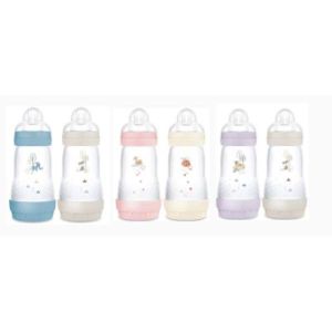 MAM EASY START ANTICOLIQUE BIBERON Biberon à vis complet décoré, débit 2, 260 ml, lot de 2, bleu, bt 2