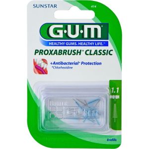 GUM PROXABRUSH CLASSIC Brossette interdentaire conique, 1,1 mm, vert (ref. 414), blister 8