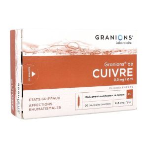 Granions De Cuivre 0,3 Mg/2 Ml Solution Buvable B/30