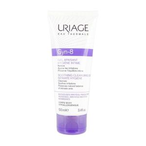 GYN - 8 TOILETTE INTIME GEL APAISANT Gel de toilette pour usage intime à l'eau thermale d'Uriage, pH 8, tube 100 ml
