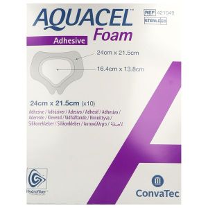 Aquacel Foam Adhesif Grand Sacrum Pansement Boite 24*21,5 Cm 10