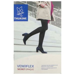 VENOFLEX 2 SECRET OPAQUE Chaussette médicale de compression classe 2, pour femme, noir, normal, taille 1, paire