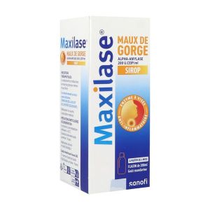 MAXILASE MAUX DE GORGE ALPHA AMYLASE Sirop 200 U CEIP/ml, flacon 200 ml