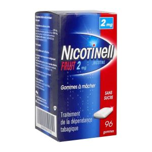 Nicotinell Fruit 2 Mg Sans Sucre (Nicotine) Gomme A Macher Medicamenteuse Gommes A Macher Sous Plaquettes Thermoformees (Pvc/Pvdc/Aluminium) B/96