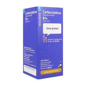 Carbocisteine Biogaran Conseil 5 Pour Cent Sans Sucre Solution Buvable En Flacon Edulcoree A La Saccharine Sodique B/200