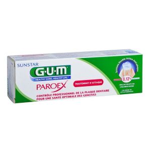 GUM PAROEX Gel dentifrice antiplaque à 0,12 % de chlorhexidine, tube 75 ml