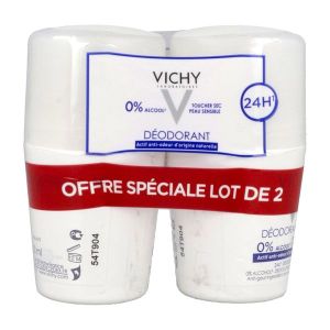 VICHY DEODORANT 24 H BILLE Roll'on déodorant, efficacité 24 heures, fl 50 ml x 2
