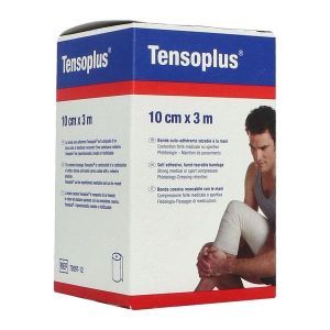 TENSOPLUS Bande de contention cohésive, force 2, élastique 1 sens, blanc 3 m x 10 cm (ref. 445235C), unité
