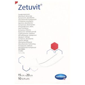 ZETUVIT Pansement absorbant stérile, non adhérent à la plaie, 15 cm x 20 cm (ref. 413653/5), bt 10