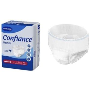 CONFIANCE MOBILE ABSORPTION 7 Slip absorbant jetable pour incontinence urinaire, adulte, taille XS (ref. 166066), sac 14