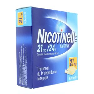 NICOTINELL TTS 21 mg/24 h (52,5 mg/30 cm²) (nicotine) dispositif transdermique de 30 cm² en sachet B