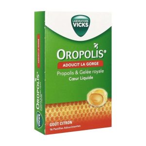 OROPOLIS GELEE ROYALE Pastille à sucer, complément alimentaire à base de propolis et de gelée royale, bt 16
