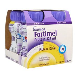 FORTIMEL COMPACT PROTEIN 2.4 KCAL Denrée alimentaire destinée à des fins médicales spéciales, saveur banane, 125 ml x 4